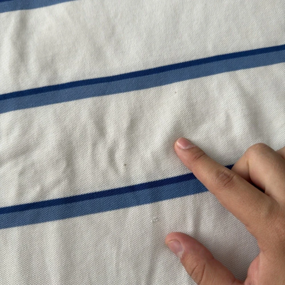 Polo by Ralph Lauren Striped Polo Shirt XL - White & Blue Short Sleeve